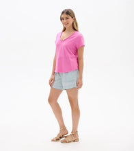 Load image into Gallery viewer, Sadie V-Neck Tee - Super Pink