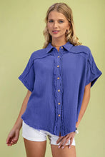 Load image into Gallery viewer, Gauze Button Down Top - Cobalt