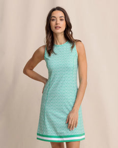 Lyllee ST Geo Printed Performance Dress - Simply Green