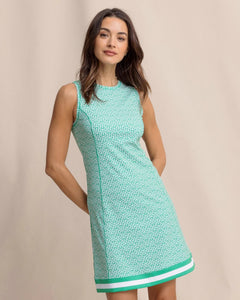 Lyllee ST Geo Printed Performance Dress - Simply Green