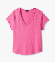 Load image into Gallery viewer, Sadie V-Neck Tee - Super Pink