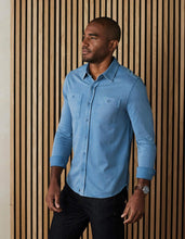 Load image into Gallery viewer, Lennox Jersey Button Up in Slate Blue