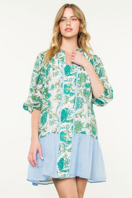 Short Sleeve Floral Dress
