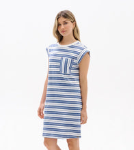 Load image into Gallery viewer, Pocket Tee Dress - Double Blue Horizon