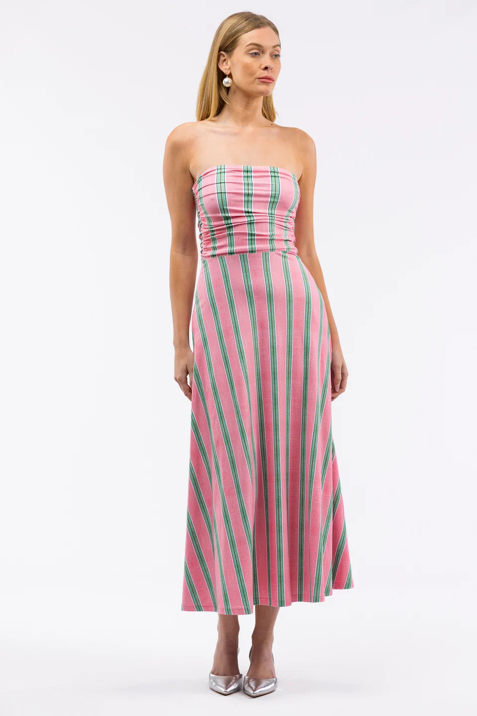 The Gloria Dress - Garden Party Stripe