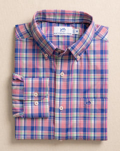 Intercoastal Charlesfort Plaid Long Sleeve Sport Shirt