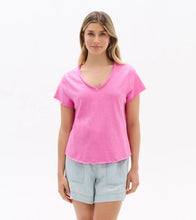 Load image into Gallery viewer, Sadie V-Neck Tee - Super Pink