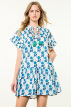 Load image into Gallery viewer, Ruffle Sleeve Flower Print Dress
