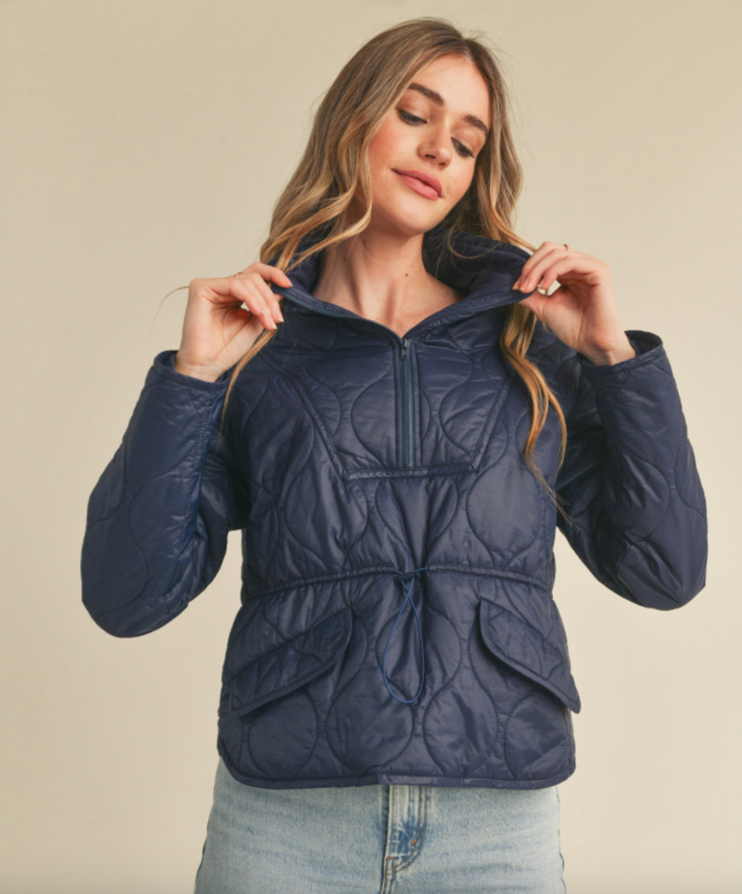 Quilted Puffer - Navy