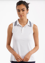 Load image into Gallery viewer, Alice Polo - White/Navy Stripe