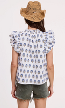 Load image into Gallery viewer, Floral Cluster Ruffle Blouse - White