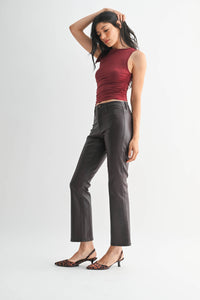 JUST BLACK DENIM - BP459J-C - COATED ESPRESSO - Slim Cropped Bootcut