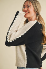 Load image into Gallery viewer, &amp;MERCI - WHIP STITCH TWO-TONE SWEATER MSW11155