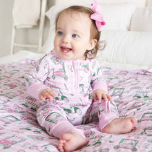 Load image into Gallery viewer, Birdie Babes Convertible Zip Romper | Pink