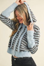 Load image into Gallery viewer, &amp;MERCI - STRIPED HOODIE SWEATER CARDIGAN MSW11063