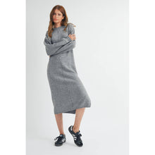 Load image into Gallery viewer, Brushed Midi Sweater Dress Grey