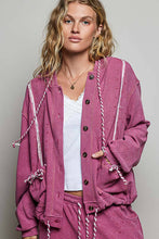 Load image into Gallery viewer, Vintage Washing Solid Laser Cut Thermal Knit Hoodies Top