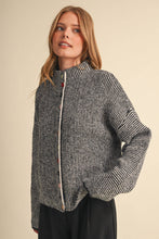 Load image into Gallery viewer, Striped Sweater Cardigan - Grey