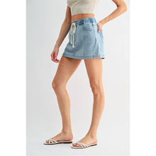 Load image into Gallery viewer, High Rise Mini Pull On Denim Skirt