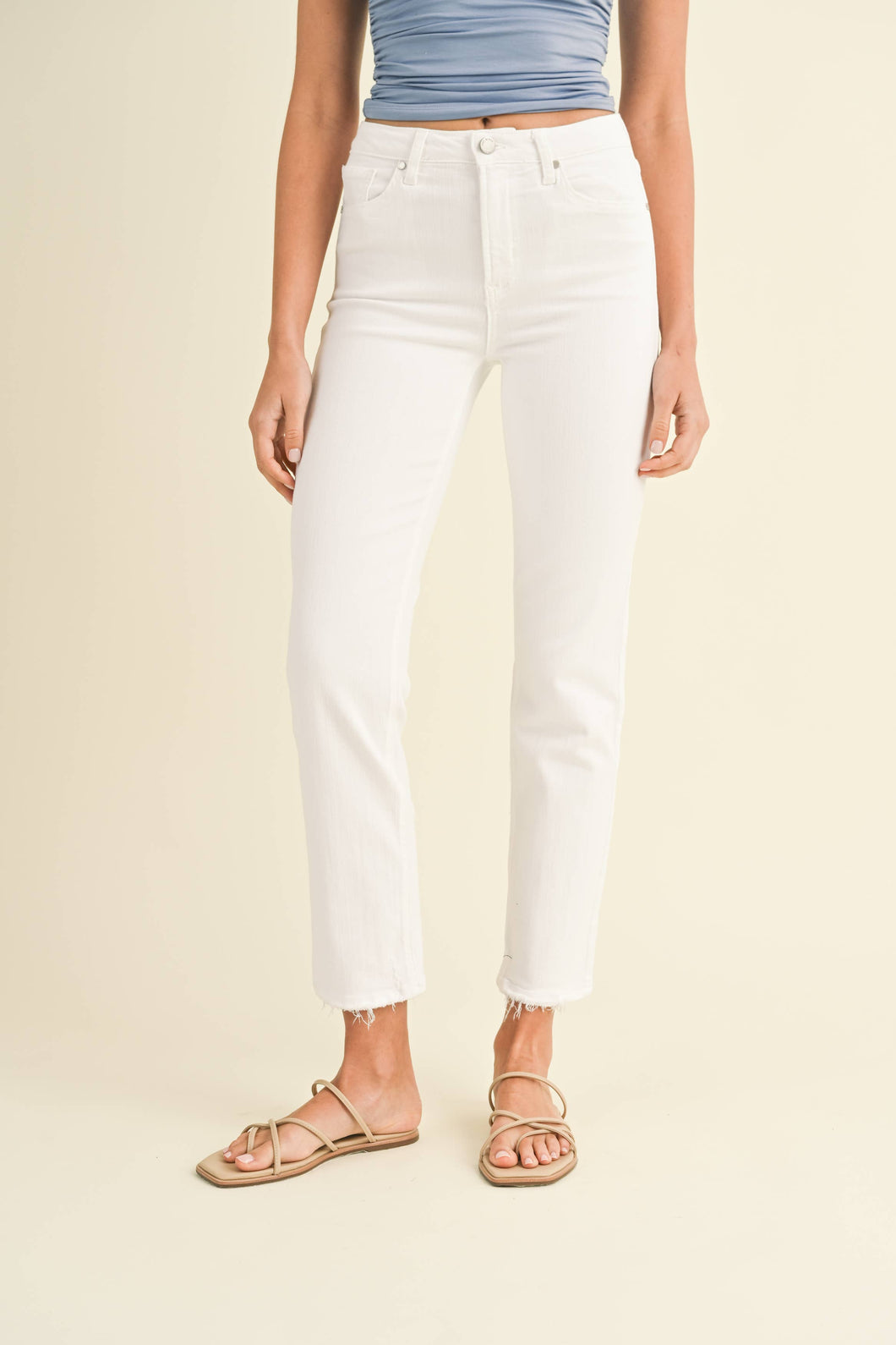 Just Black Denim - Hem Detail Comfort Straight
