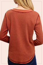 Load image into Gallery viewer, La Miel - HCT7679-Waffle Long Sleeve Henley Thermal Top Halloween