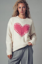 Load image into Gallery viewer, Heart Appliqué Knit Sweater