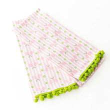 Load image into Gallery viewer, Pink Tennis Stripe Pom-Pom Kitchen Towel Set