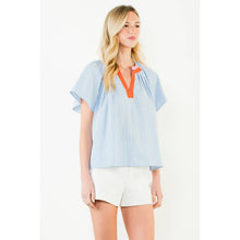 Load image into Gallery viewer, Short Sleeve Gimgham Patterned Top