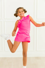 Load image into Gallery viewer, Girls Neon Magenta Active Tennis Dress &amp; Bike Short Set