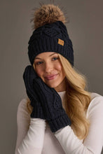 Load image into Gallery viewer, Panache Apparel Co. - Navy Cable Knit Pom Hat