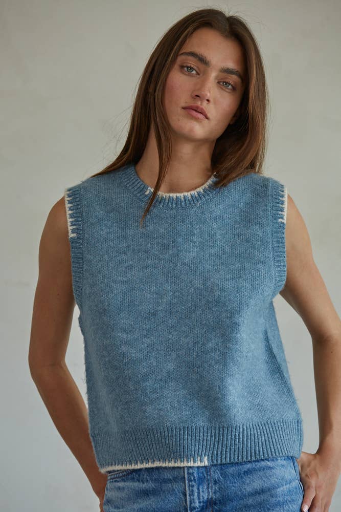 Knit Sweater Sleeveless Vest Top