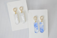 Load image into Gallery viewer, The Adorned Fox - Long Oval Dangle, Statement Earrings, Acrylic Earrings