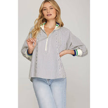 Load image into Gallery viewer, Navy Striped Top