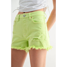 Load image into Gallery viewer, Mica Denim - HIGH RISE RAW HEM SHORTS BUTTON UP