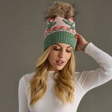 Load image into Gallery viewer, Panache Apparel Co. - Lt. Pink Cherry Pattern Pom Hat
