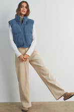 Load image into Gallery viewer, Fall Adoreme Corduroy Puffer Vest - Denim Blue