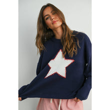 Load image into Gallery viewer, BUTTERMELON - Drop Shoulder Star Pattern Sweater - BMW7756
