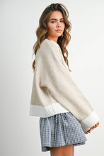 Load image into Gallery viewer, BUTTERMELON - Cozy Contrast Trim Sweater-BMW8575