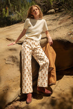 Load image into Gallery viewer, Scalloped Pointelle Knit Short Sleeve Sweater - Cream