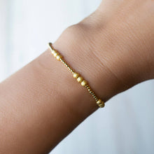 Load image into Gallery viewer, Lenny &amp; Eva - Trio Tarnish Resistant Gold Beaded Stretch Bracelet,Textured