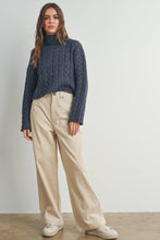 Load image into Gallery viewer, BUTTERMELON - Thick Braid With Turtle Neck Long-Sleeve Sweater -  BMW7168