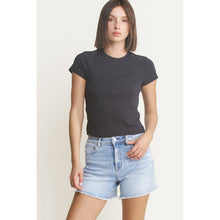Load image into Gallery viewer, Mica Denim - SUPER HIGH SHORTS WITH FRAYED RAW HEM