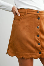 Load image into Gallery viewer, BUTTERMELON - Scallop Trim Button-Front Mini Skirt - BMS7859