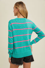 Load image into Gallery viewer, Striped Light Weight Sweater - Teal