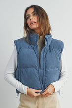 Load image into Gallery viewer, Fall Adoreme Corduroy Puffer Vest - Denim Blue