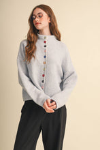 Load image into Gallery viewer, Striped Sweater Cardigan - Grey