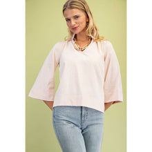 Load image into Gallery viewer, STYLE USA - Wide Sleeves  Ruffled Neck Blouse
