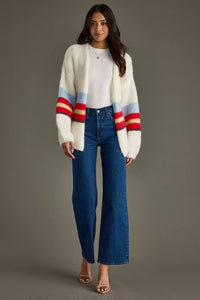 Ivory Striped Cardigan