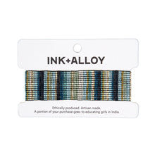 Load image into Gallery viewer, INK + ALLOY - Kenzie Vertical Stripes Beaded Stretch Bracelet Blue Wholesale