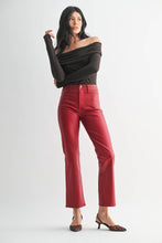 Load image into Gallery viewer, JUST BLACK DENIM - BP459J-C - COATED BURGUNDY - Slim Cropped Bootcut